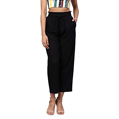 idalia black solid trousers