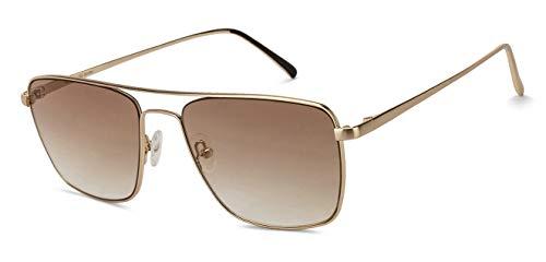 john jacobs | uv protection sunglasses for men & women | gold brown gradient full rim square large (size-56) jj s12473-c2