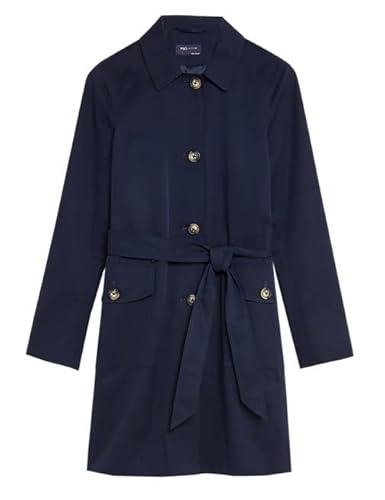 marks & spencer cotton blend belted trench coat t591003cnavy (xs)