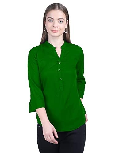 patrorna women's plus size tunic style top (pt6a066_bottle green_6xl)