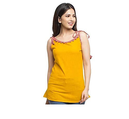 yash gallery women's regular fit top yellow 4xl