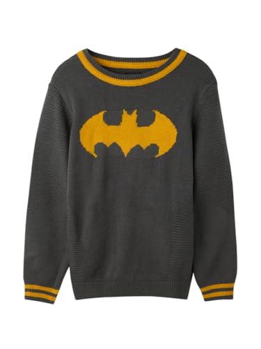 the souled store official batman: vintage logo boys long sleeve round neck regular fit sweaters grey