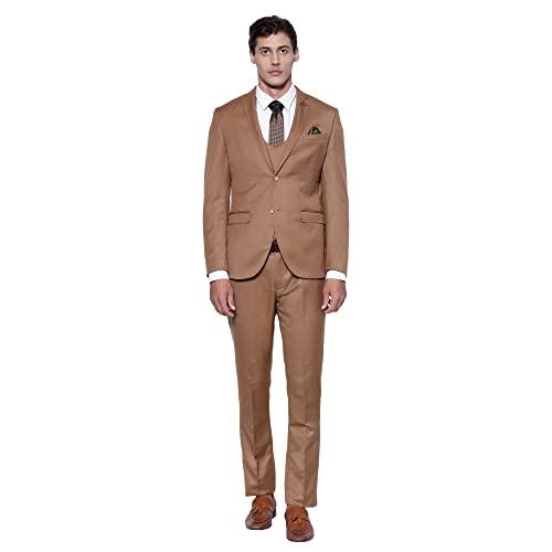 blackberrys men's polyester single breasted business suit pants set (bp-so-sornell3# tobacco brown 38)