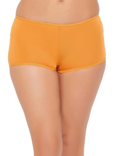 clovia women's cotton medium waist outer elastic boyshorts panty (pn3530p07_yellow_m)