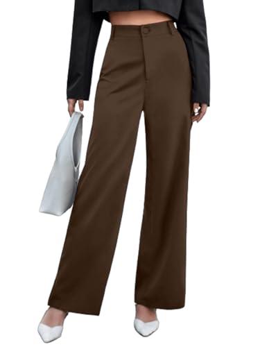 aahwan solid cofee high waist wide leg pants for women's & girls'(233-cofee-30), cofeebrown