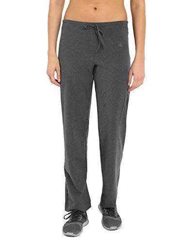 jockey women's cotton lounge pants (1301-0105-chaml_charcoal melange_l)