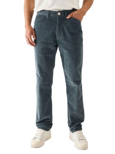 the souled store corduroy pants: teal blue men and boys regular fit mid rise pants