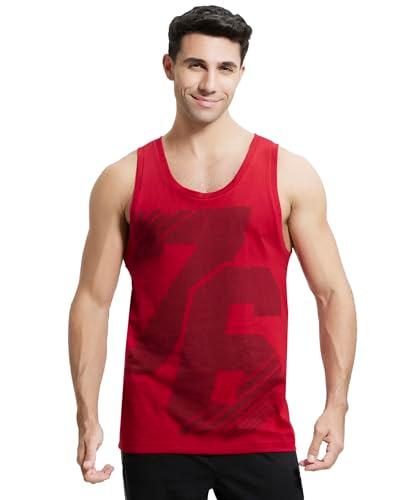 jockey men's printed regular fit vest (9928_shanghai red_m)