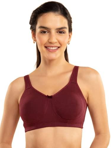 nykd encircled with love everyday cotton bra for women non padded, wirefree, full coverage - side support shaper - bra, nyb169, windsor wine, 40d, 1n