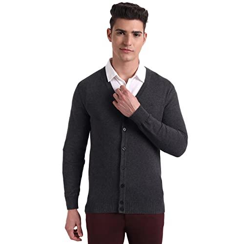 united colors of benetton men's solid cardigans (1ctnk7127i_grey_xl)