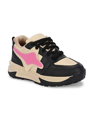 afrojack womens comfortable casual sneakers, pink