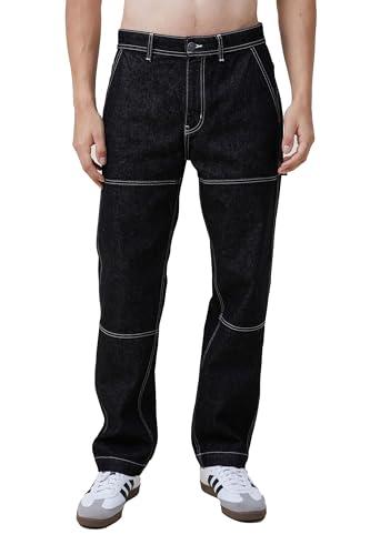 kotty men's regular mid rise black jeans