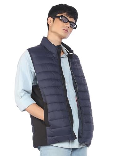 arrow sports men's quilted front open jacket (asacjk4709_dark blue_l)