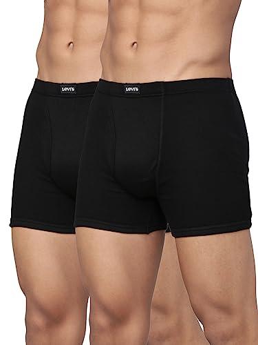 levi's men's cotton style #010 comfort regular fit solid boxer (pack of 2) (#010-boxer brief blk-p2_black_m)