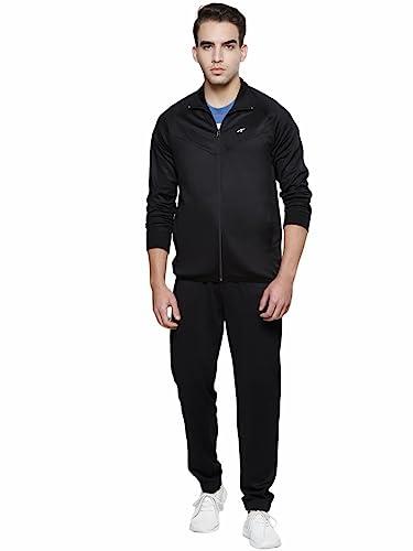 alcis men black solid tracksuit