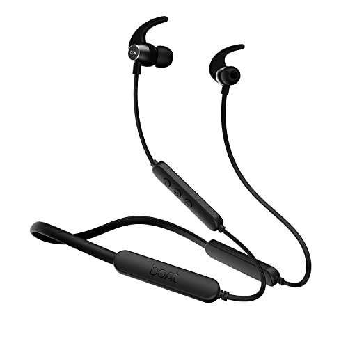 boat rockerz 258 pro+ bluetooth in ear earphones with upto 60 hours playback, asap charge, ipx7, dual pairing and bluetooth v5.0(active black)