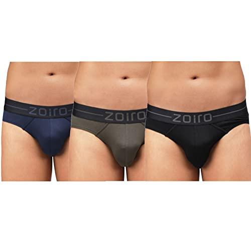 zoiro modal cotton soft men's brief (pack of 3) | blue + green + black