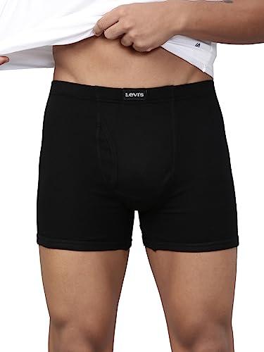 levi's men's cotton 100 ca regular fit solid boxer (pack of 1) (#010-boxer brief-blk-p1_black_l)