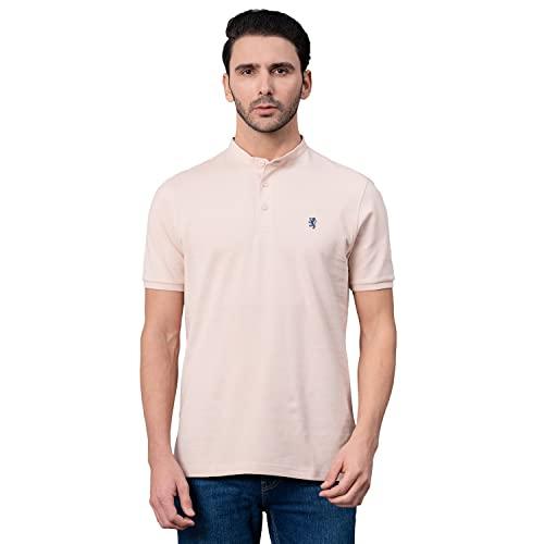 red tape henley neck t-shirt for men | casual cotton t-shirt | half sleeves printed cotton t-shirt_rhp1003-s light pink