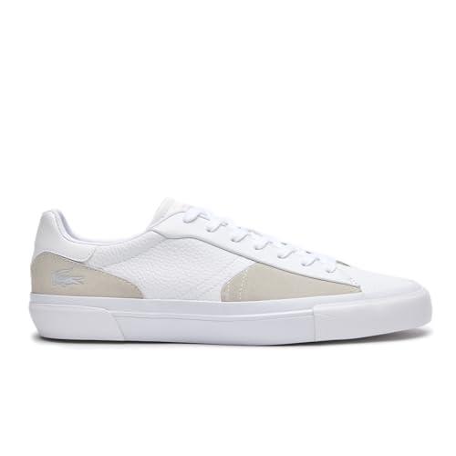 lacoste men's l006 leather trainers white