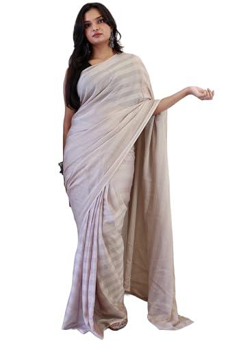 pandadi saree women's nylon rimzim ready to wear saree with unstitched blouse piece