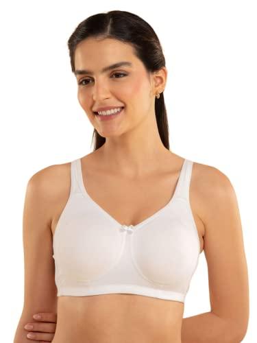 nykd encircled with love everyday cotton bra for women non padded, wirefree, full coverage - side support shaper - bra, nyb169, white, 36c, 1n