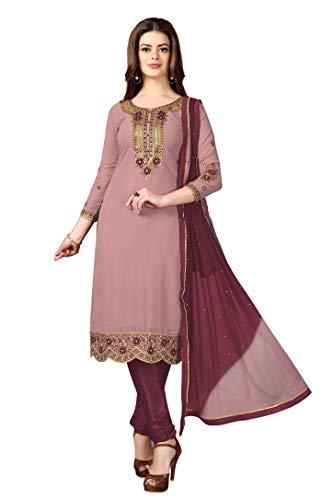 trendmalls women's georgette embroidery salwar suit with dupatta dress material (g40-lightpink)