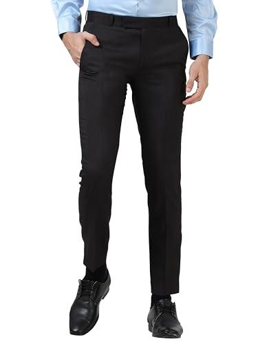 mchenry men's wrinkle free slim fit formal trousers (sfblack3699-40_color-black_size-40)