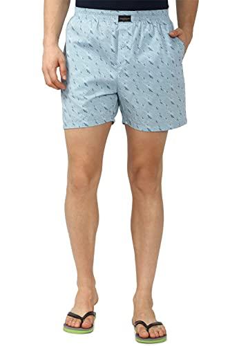 peter england men's cotton classic regular fit printed boxer shorts (pack of 1) (pebsmrgpd65654_aqua_m)