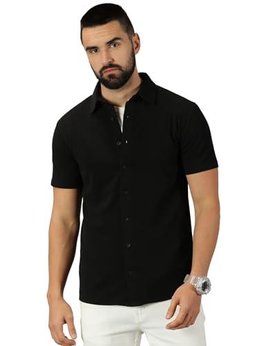 gespo men shirt || valetino fabric half sleeve shirts for mens (color-black)