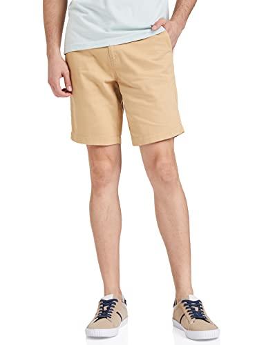 amazon brand - symbol men's cotton chino shorts | half pants | nikker | stretchable lounge wear (casual | summer | bermuda) (croissant_30)