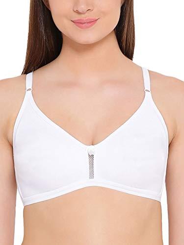 clovia women's cotton rich solid non-padded full cup wire free t-shirt bra (br0638p18_white_40c)