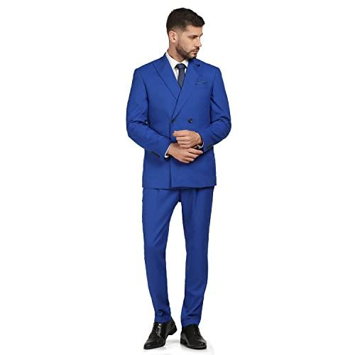 blackberrys men's polyester business suit pants set (nl-so-elmund1# royal blue 38)