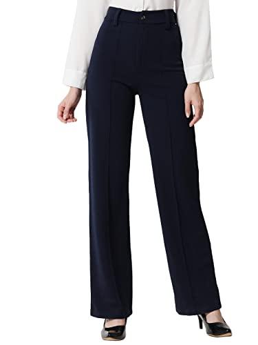 ausk womens trouser polyster blend color- navy blue (x-large)