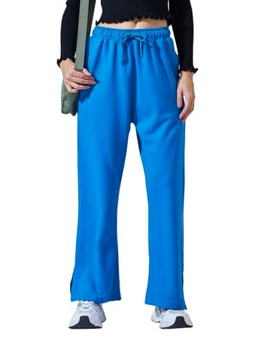 bewakoof air 1.0 women's solid regular fit trousers_604233_blue_2xl