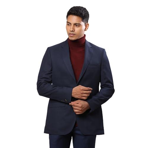 raymond men's contemporary fit poly viscose blend solid pattern notch lapel full sleeve formal jacket