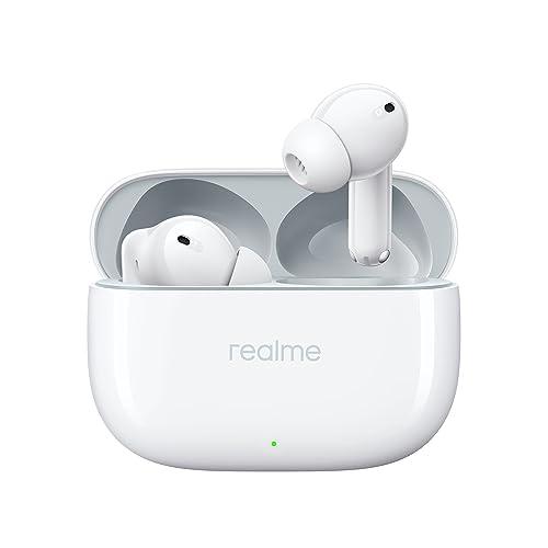 realme buds t300 truly wireless in-ear earbuds with 30db anc, 360° spatial audio effect, 12.4mm dynamic bass boost driver with dolby atmos support, upto 40hrs battery and fast charging (youth white)