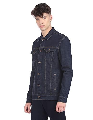 aeropostale men dark blue no wash denim jacket (ae1014001189 xs)