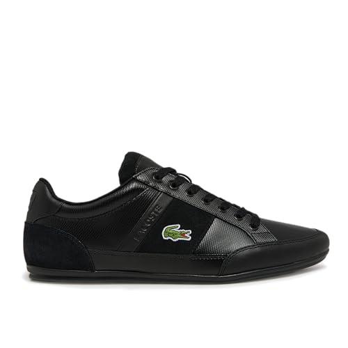 lacoste men's chaymon bl leather and synthetic tonal trainers black