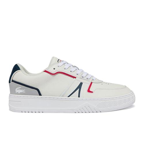 lacoste men's l001 leather trainers white