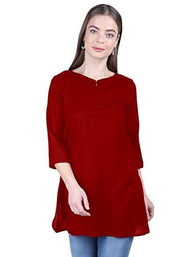 patrorna womens plus size tunic top (pol6a67_maroon_4xl)