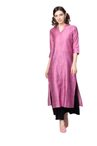 varanga women's art silk solid regular kurta set (nv_vark2195171_pink