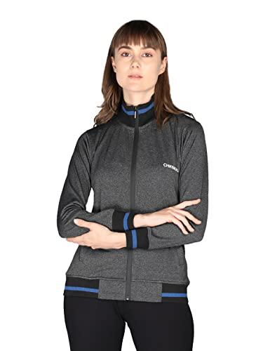 chkokko polyester women winter sports zipper stylish standard length jacket royal blue large