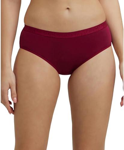 jockey 3001 mid waist hipsters panties with ultra soft exposed waistband (colors & prints may vary)_prune_m