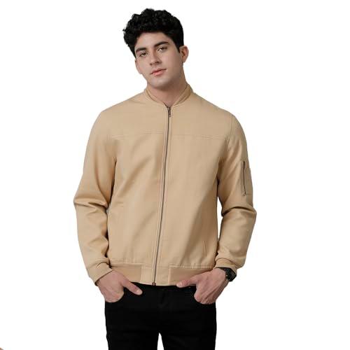 linen club beige solid full sleeve all season linen jacket for men(size:-42)-lcjkch3000700