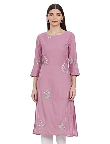 w for woman viscose pink straight kurta for women with embroidery_21auw15941-215762_xs