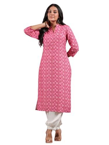 anubhutee women's viscose rayon ethnic motifs printed mauve straight kurta