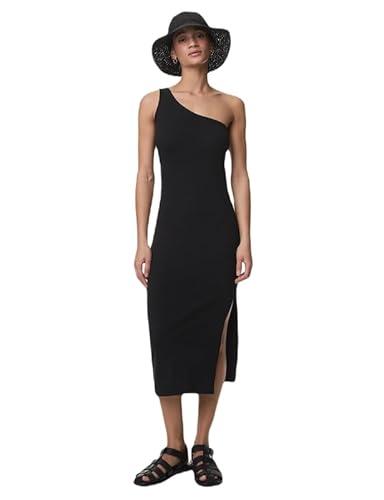 marks & spencer women's polyester blend modern midi dress (60632355005_black