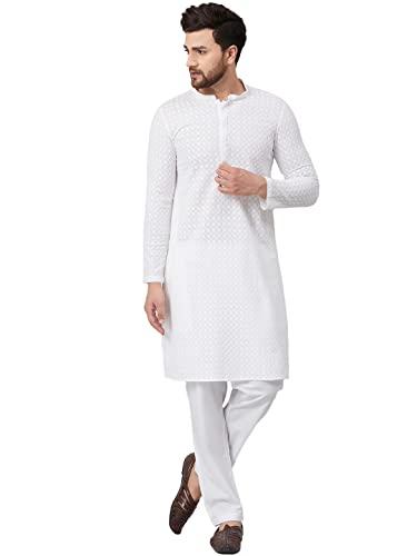 see design women white green chikankari embroidered woven design straight kurta with pyjama - sdkt91001s (s)