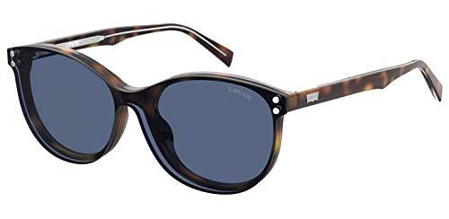 levi's timeless women's polarized butterfly eco pmma havana 2 plastic sunglasses (53mm) (brown/blue)